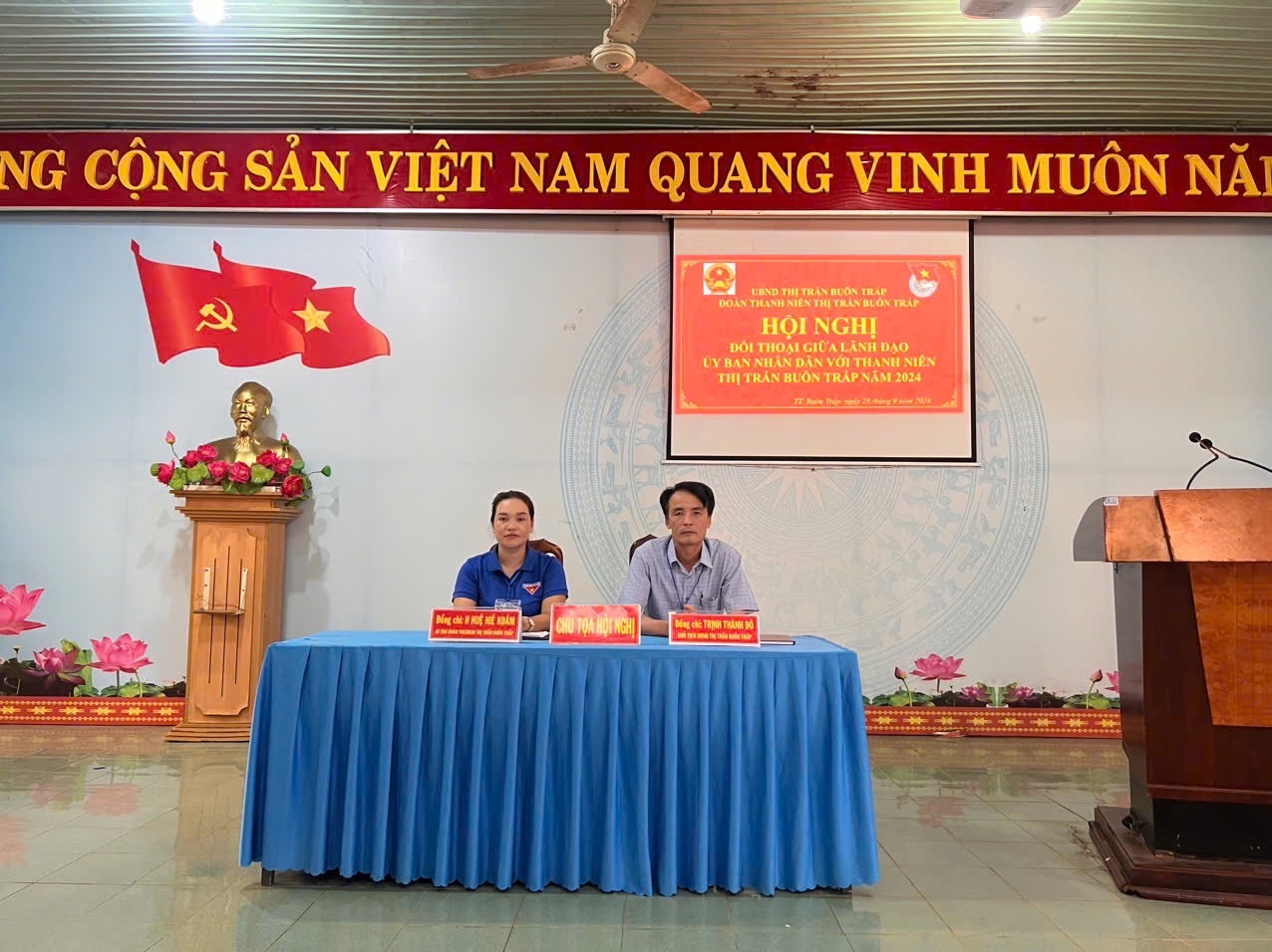 Hội nghị đối thoại giữa Chủ tịch UBND thị trấn với  thanh niên năm 2024